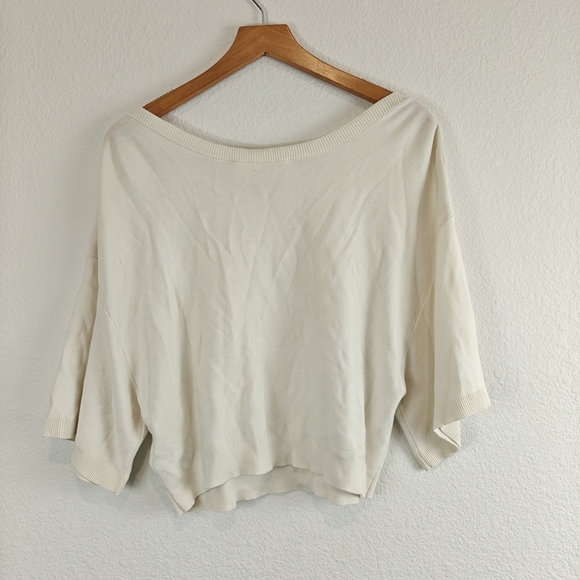 ba&sh Cream Bahi 3/4 Sleeve Boat Neck Jeweled Sweater Small - Picture 14 of 16